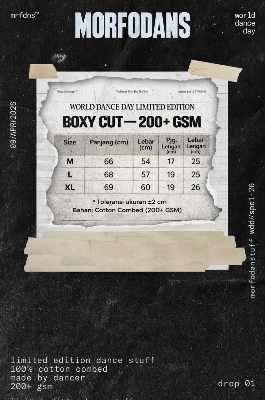 Jorkuk Drill T-Shirt size chart